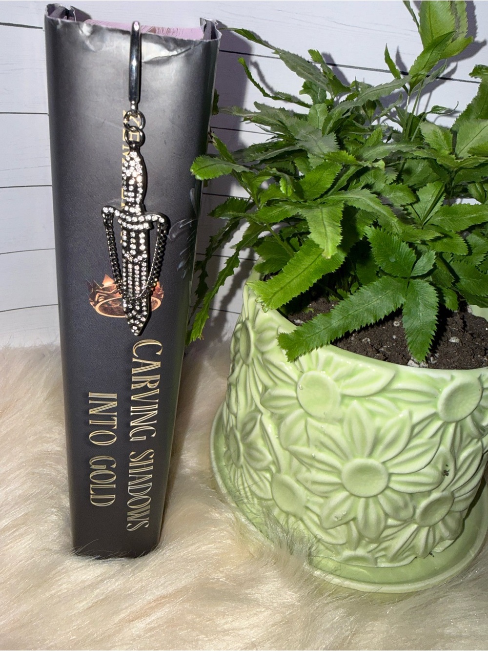 Rhinestone Sword Charm Bookmark